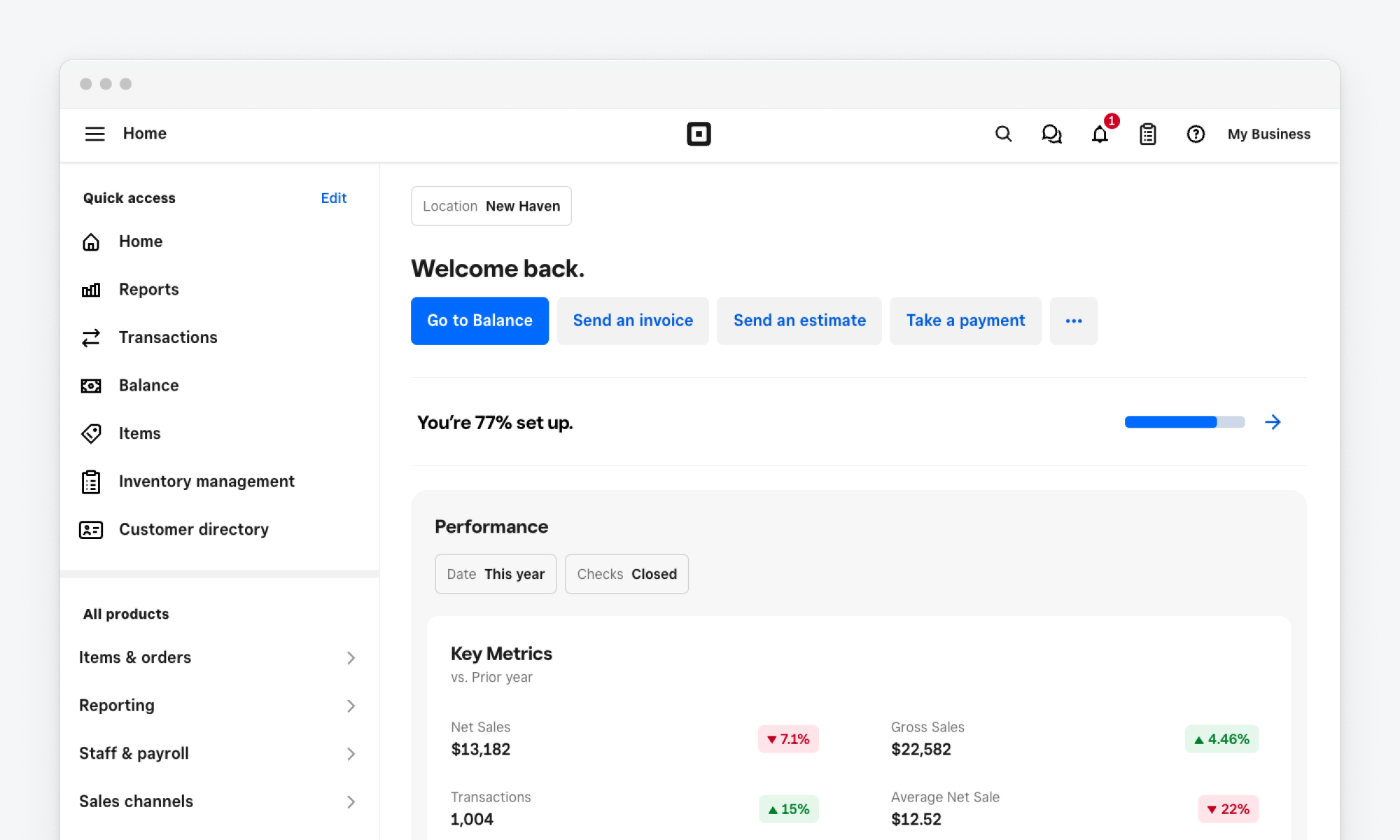 square dashboard screenshot